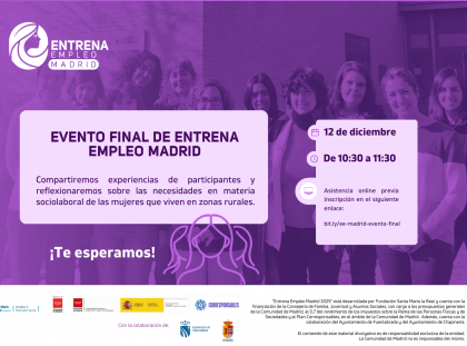 “Entrena Empleo Madrid 2025” hace balance del proyecto en un evento online el 12 de diciembre