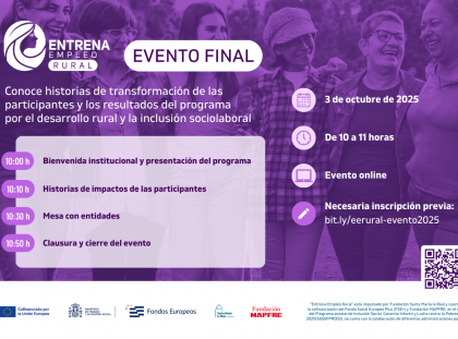 “Entrena Empleo Rural” celebra su evento final el próximo 3 de octubre